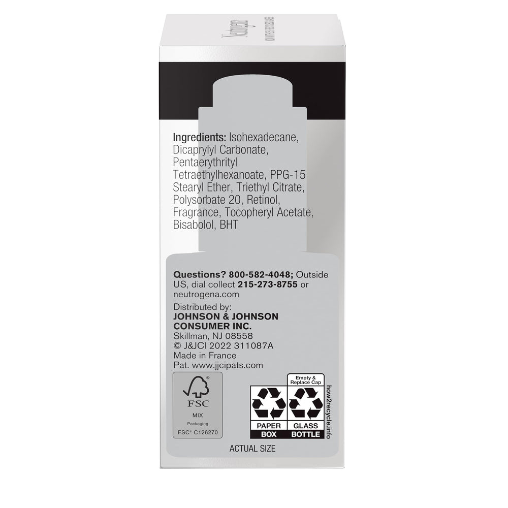 Con Neutrogena Rapid Wrinkle Repair aplica 4–5 gotas mañana y noche