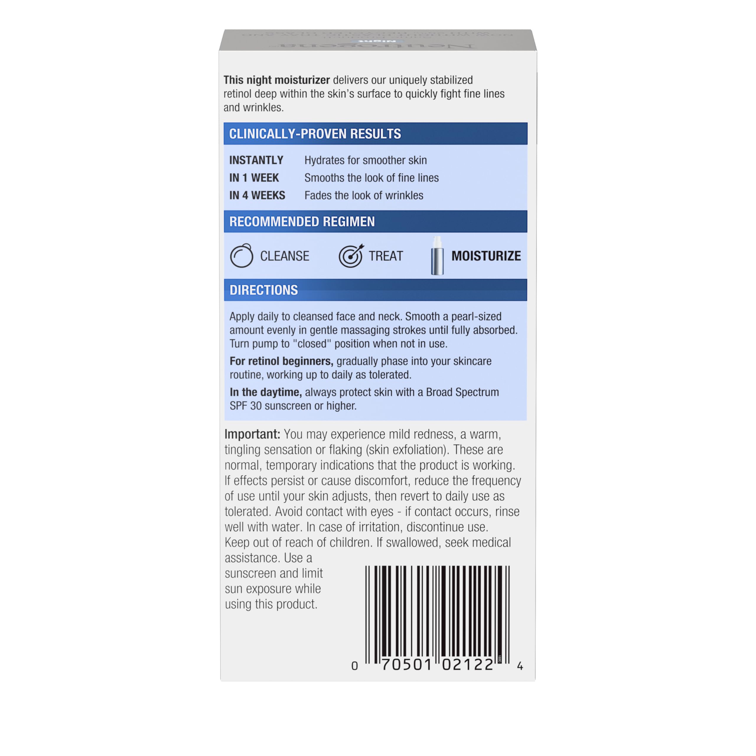 Neutrogena Rapid Wrinkle Repair – sans parabènes, formule douce pour la peau.