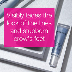 Neutrogena eye cream texture swirl on skin demonstrates lightweight feel.