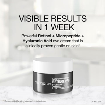 Aplicador preciso de Neutrogena Rapid Wrinkle Repair Pro+ Eye Cream en la zona ocular.