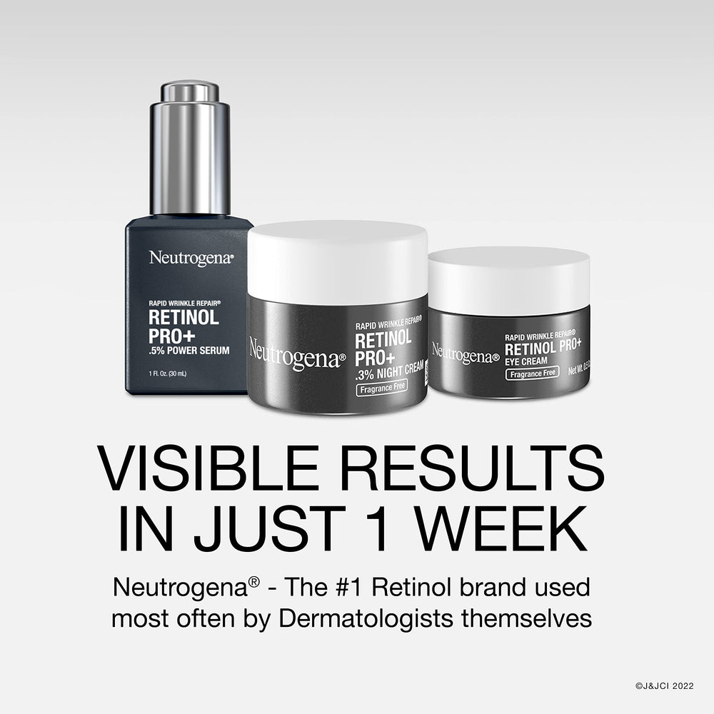 Con micropeptidos y retinol en Neutrogena Pro+ Eye Cream para ojos.