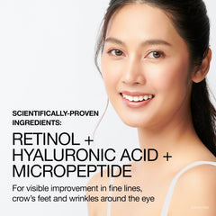 Textura cremosa de Neutrogena Rapid Wrinkle Repair Pro+ Eye Cream para ojos.
