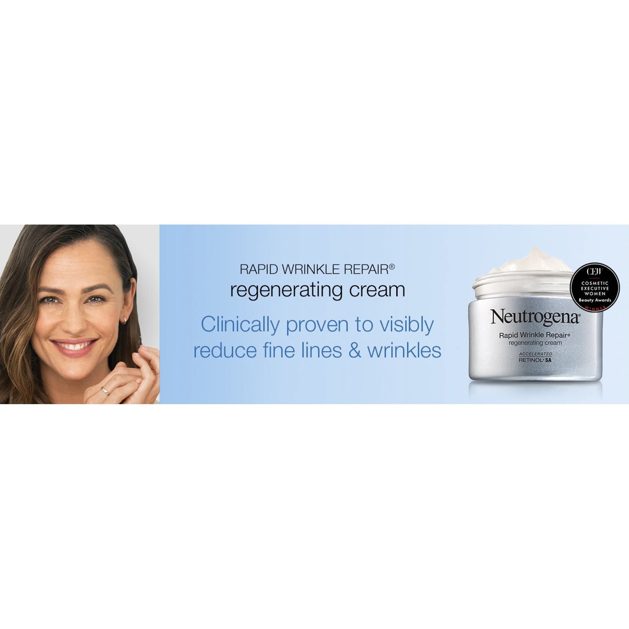 Neutrogena Rapid Wrinkle Repair textura cremosa ayuda a suavizar líneas.