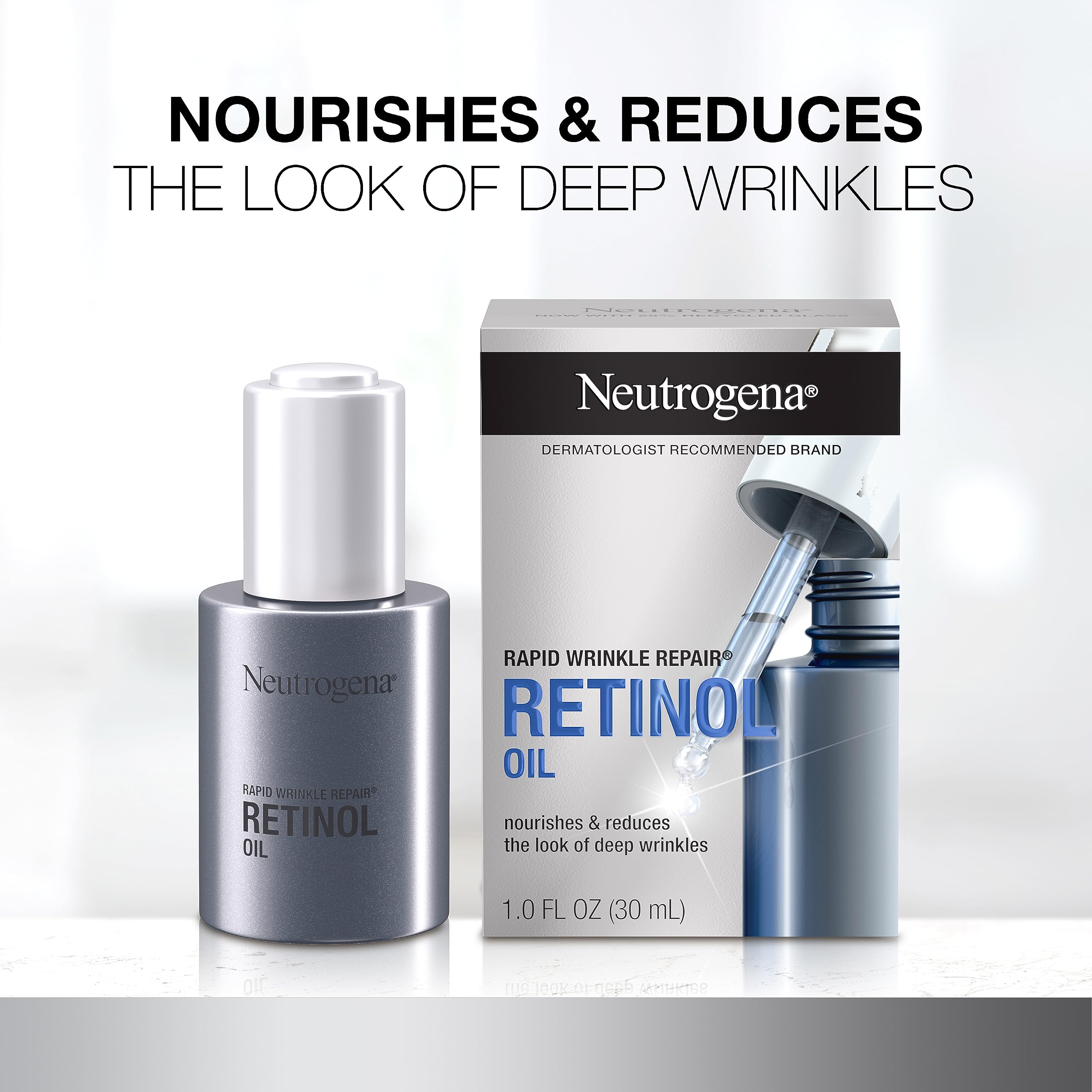 Textura ligera de Neutrogena Rapid Wrinkle Repair, se absorbe rápidamente para piel suave