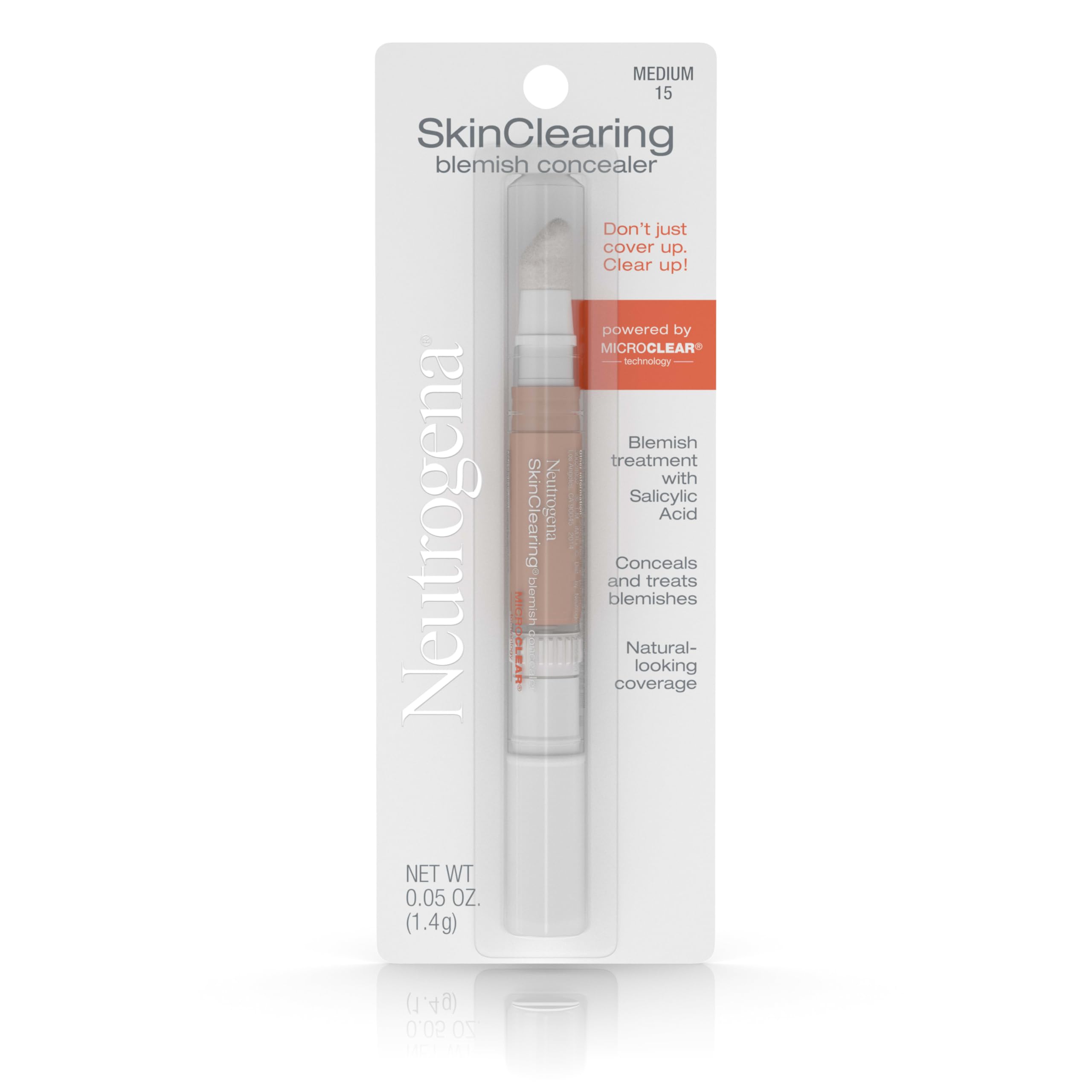 Corrector líquido Neutrogena SkinClearing cubre imperfecciones con acabado natural.