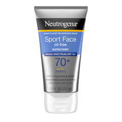 Neutrogena Sport Face SPF 70+ botella 2.5 oz ideal para viajes activos.