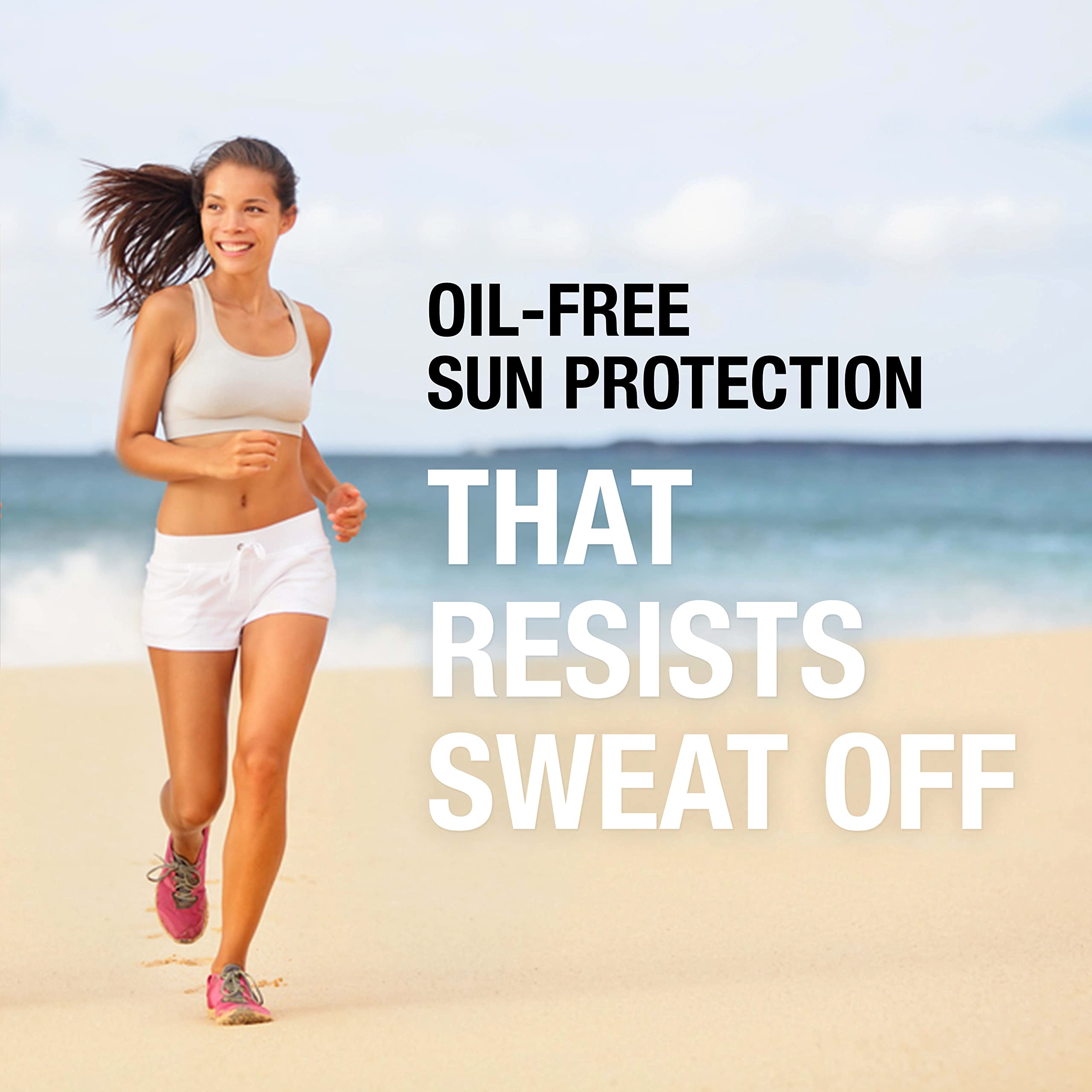 Neutrogena Sport Face SPF 70+ protección de amplio espectro UVA UVB durante la actividad.