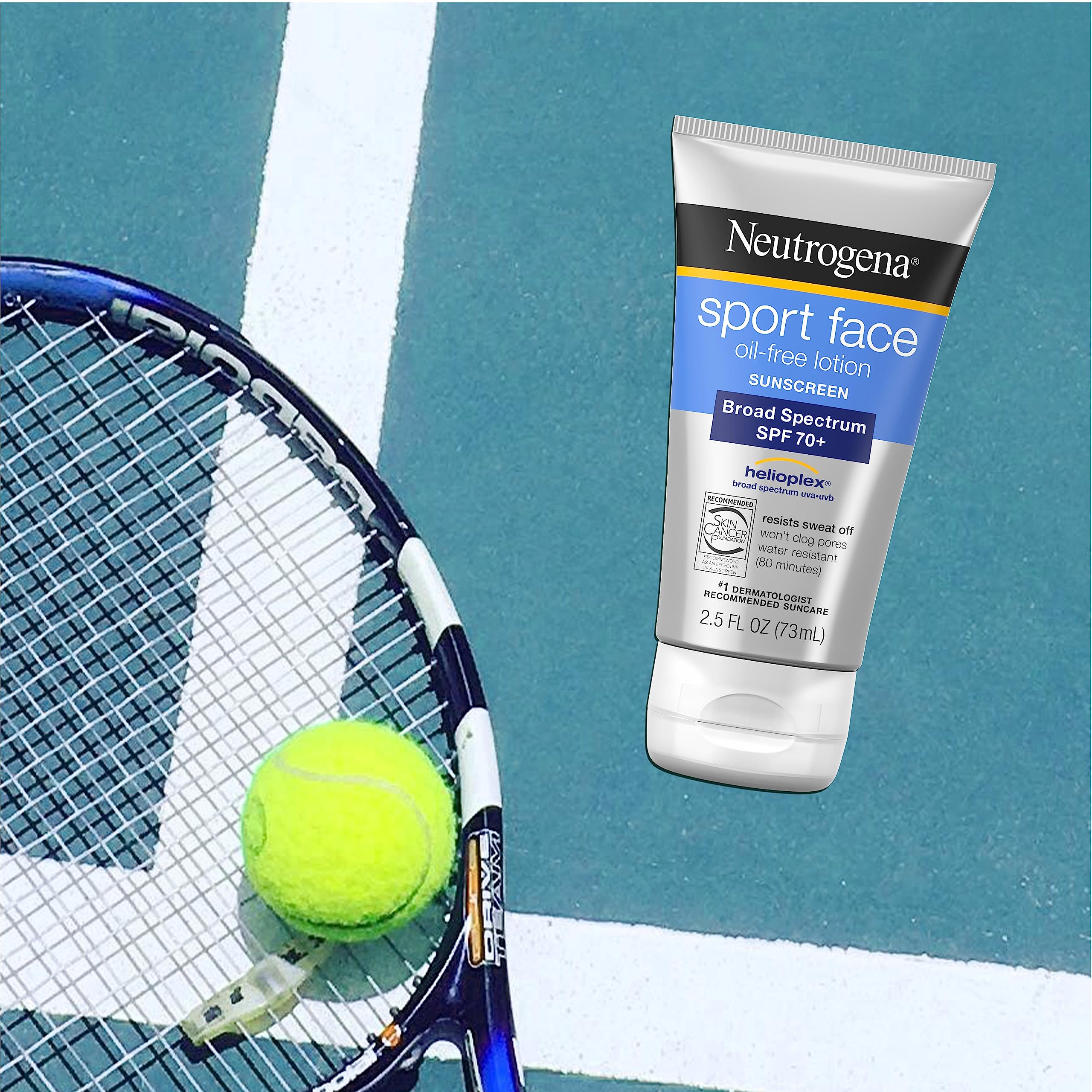Neutrogena Sport Face SPF 70+ resistente al sudor para entrenamientos.