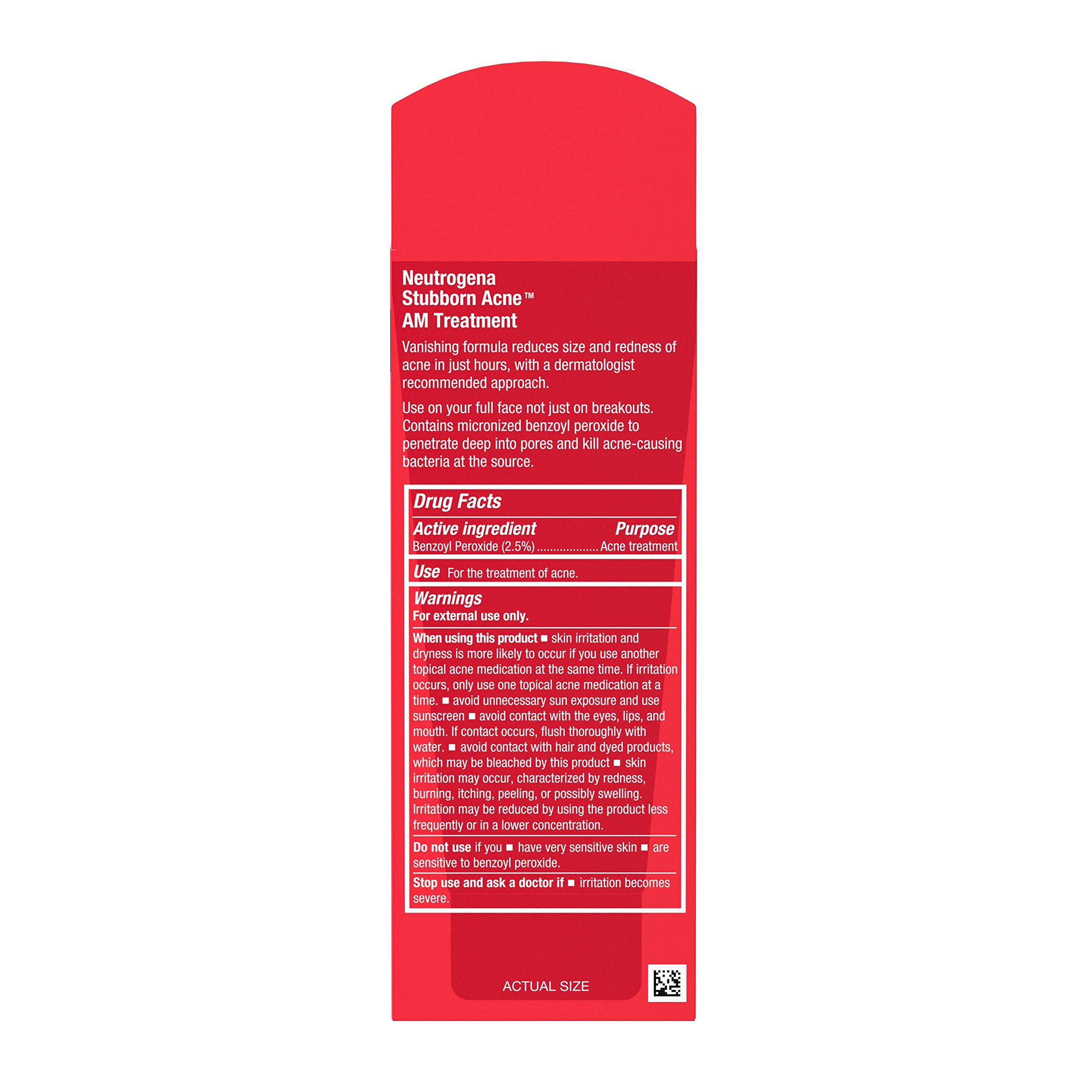 Neutrogena AM Treatment bottle close up showing quick absorbing texture.