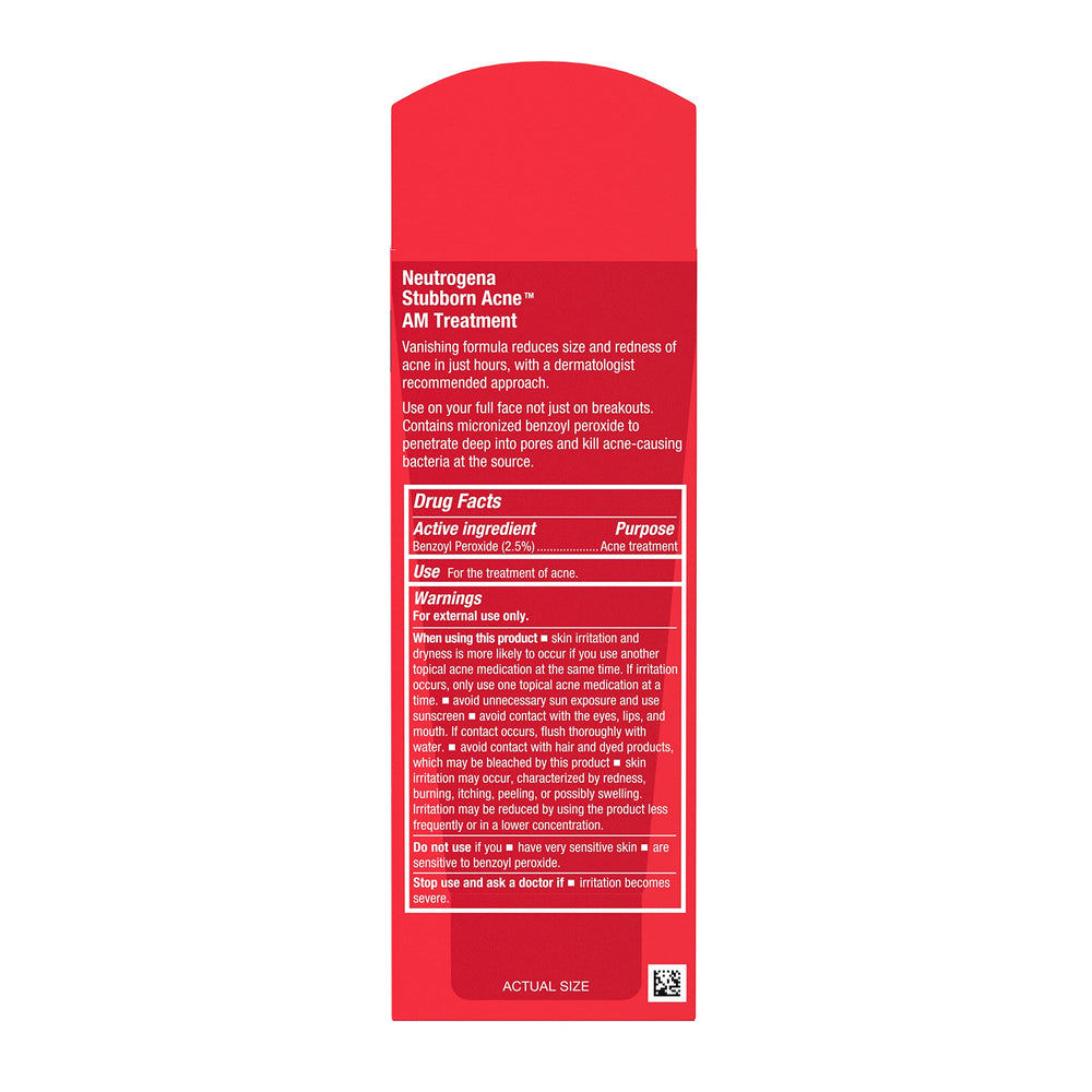 Neutrogena AM Treatment bottle close up showing quick absorbing texture.