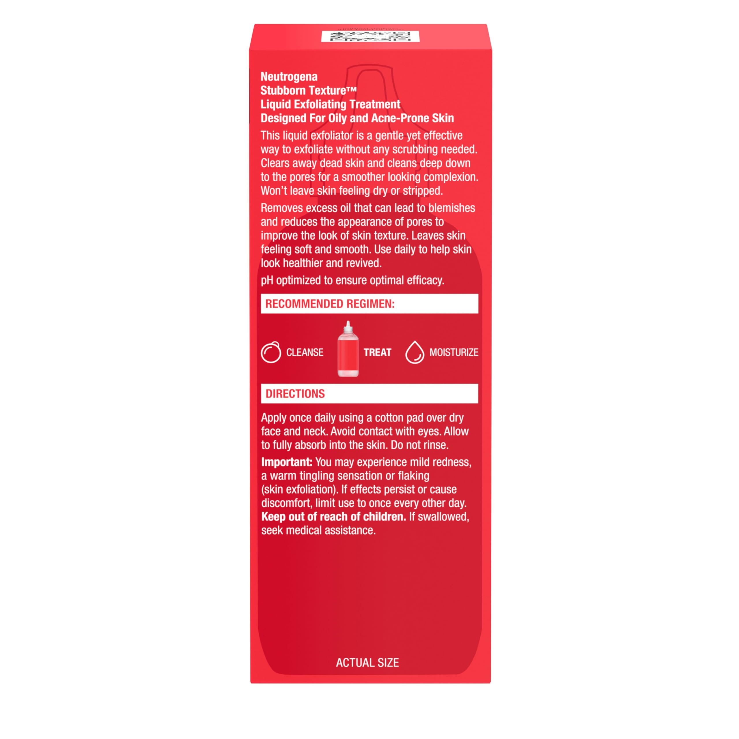 Absorción rápida del exfoliante Neutrogena Stubborn Texture en la piel