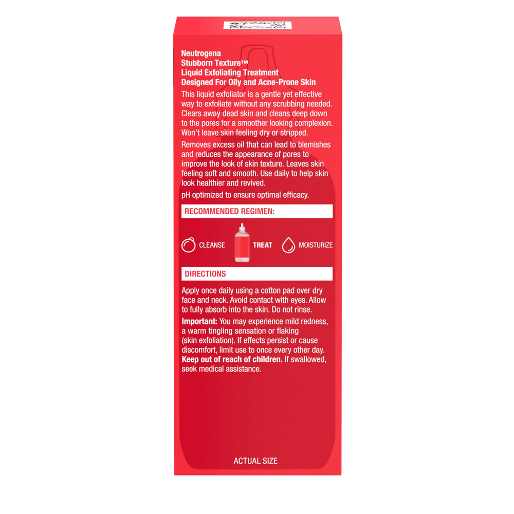 Absorción rápida del exfoliante Neutrogena Stubborn Texture en la piel