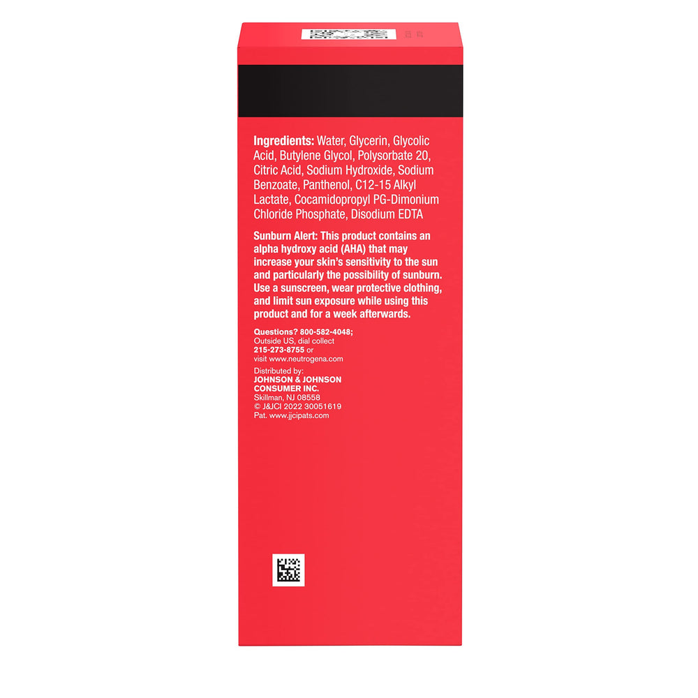 Etiqueta del producto Neutrogena Stubborn Texture con indicaciones