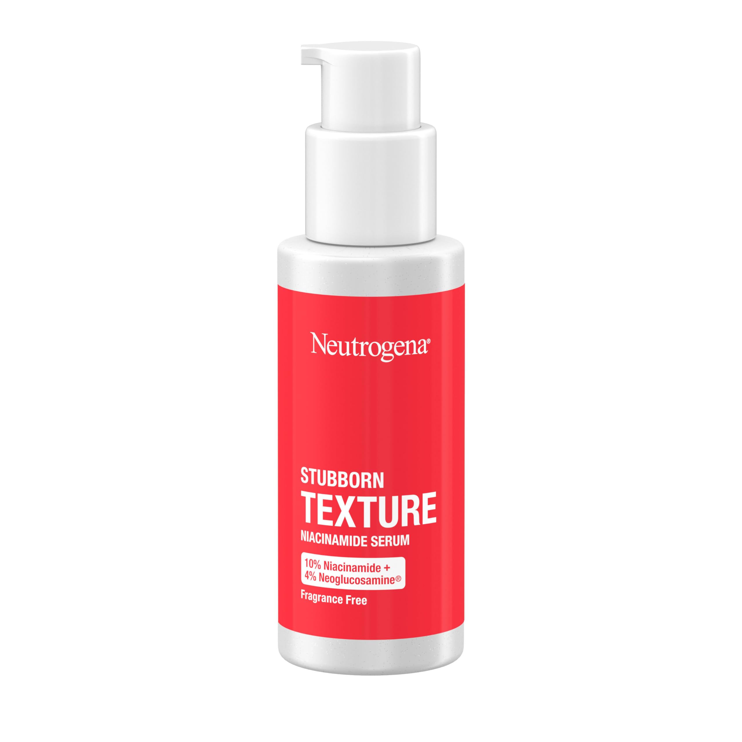 Neutrogena Stubborn Texture Serum, Niacinamida al 10%, tono de piel más uniforme.