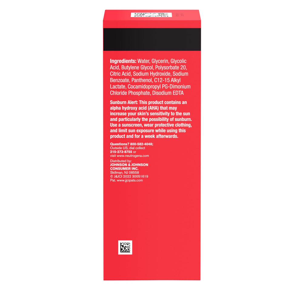 Uso sin enjuague del exfoliante líquido Neutrogena Stubborn Texture