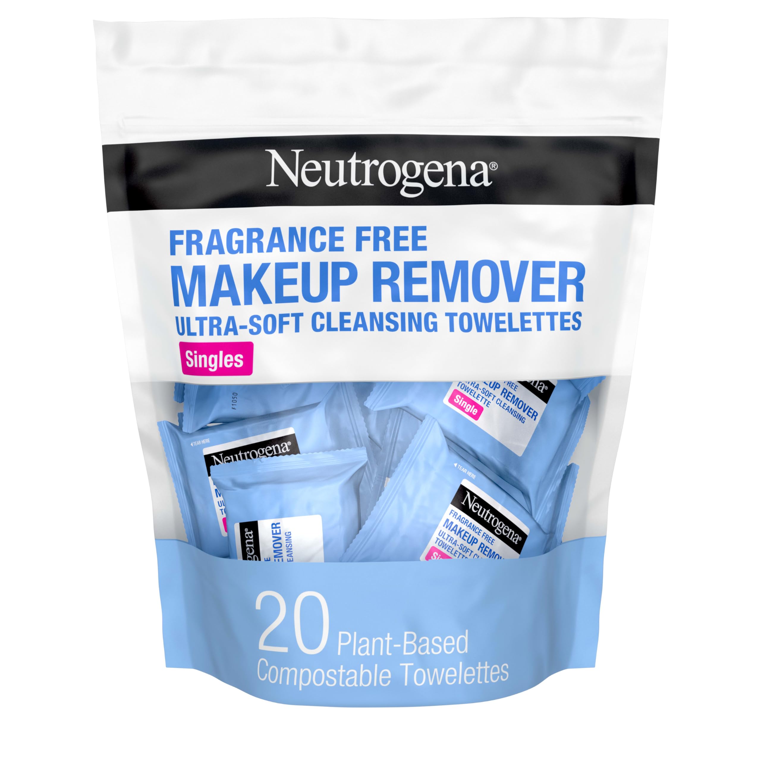 Neutrogena toallita desmaquillante individual, ideal para viaje y uso diario
