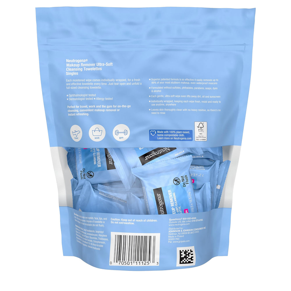 Toallitas Neutrogena para piel sensible, uso diario recomendado.
