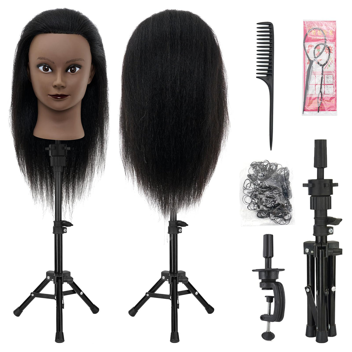 Neverland Beauty & Health: cabeza maniquí con cabello real para trenzas