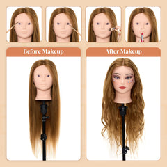 Neverland Cabeza maniquí para trenzas y rizos de práctica realista
