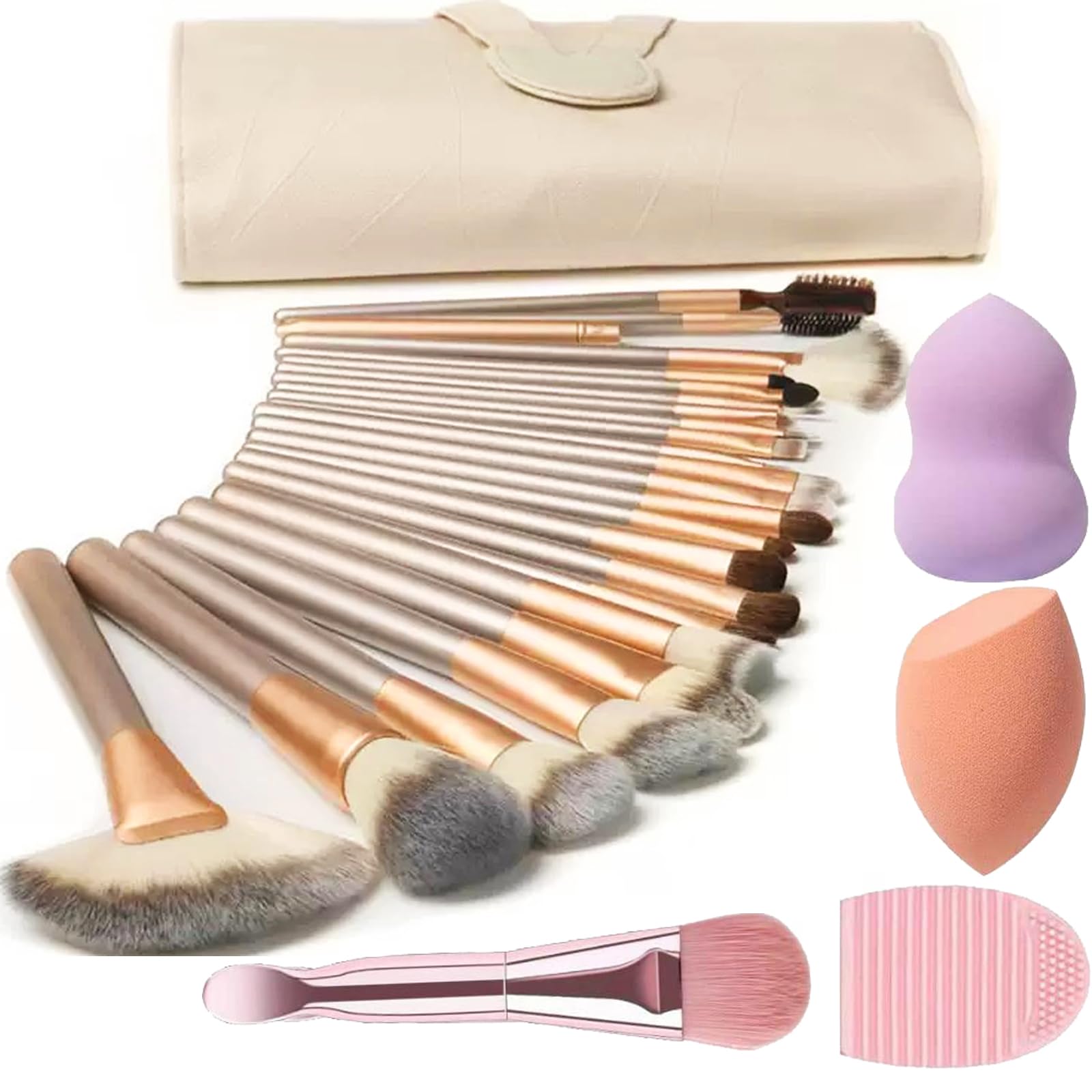 NEVSETPO pinceles de maquillaje 28 piezas para un acabado profesional