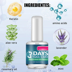 New Cover Esmalte fortalecedor con queratina, aplicador fino para una aplicación precisa.