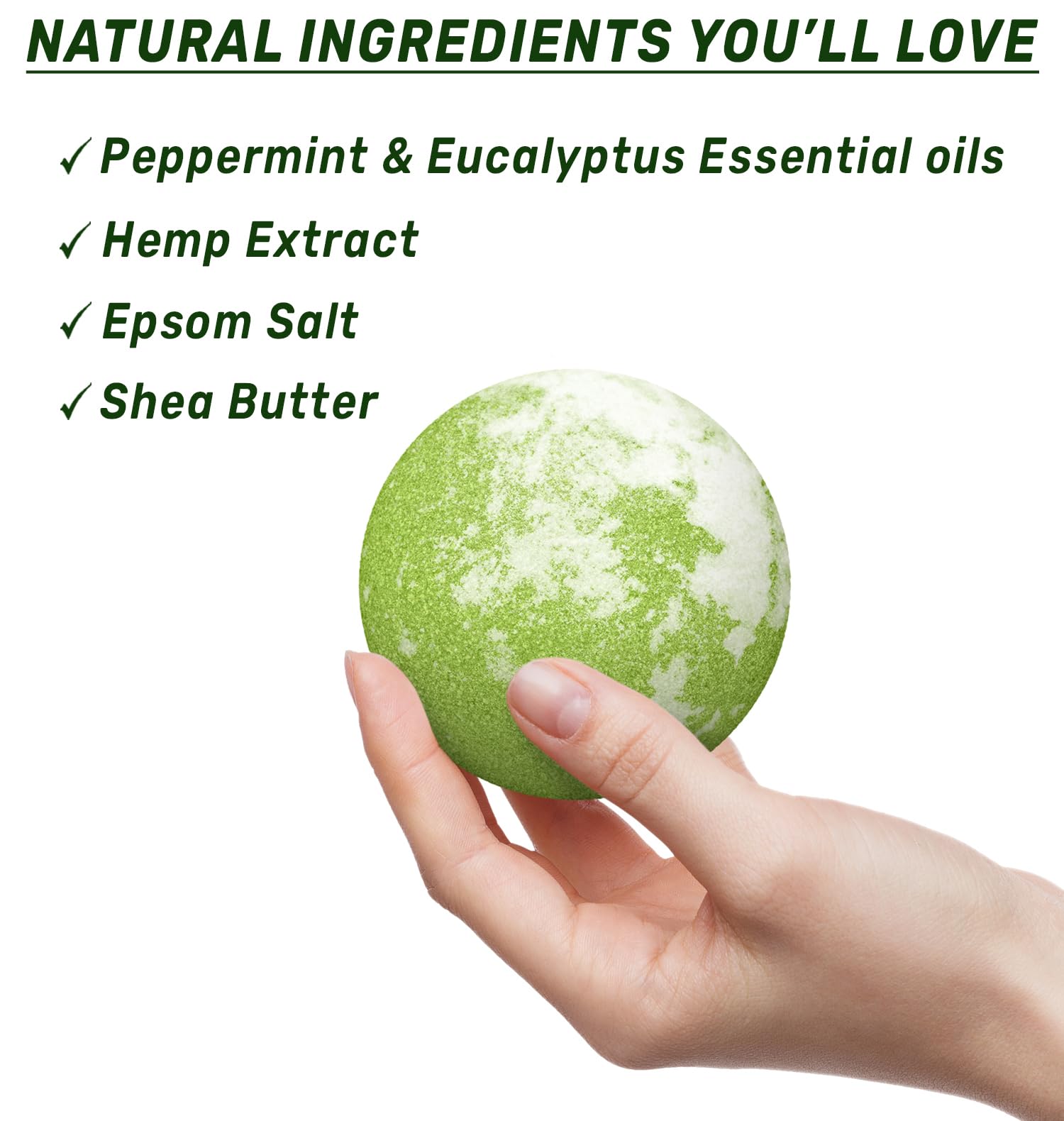 New Miuz bomba de baño aromaterapia menta para energía suave.