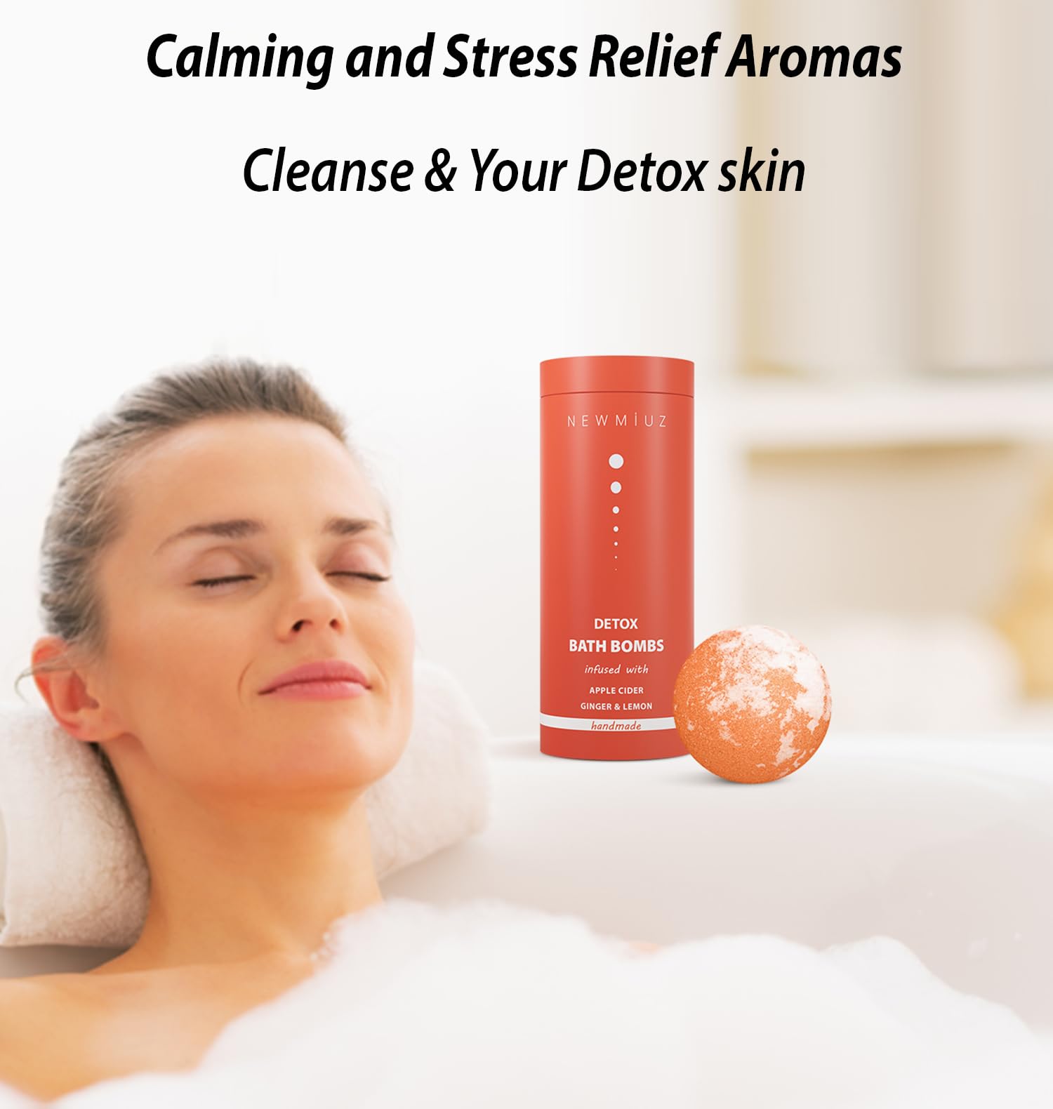 New Miuz bomba detox jengibre limón burbujeando con aroma energizante.