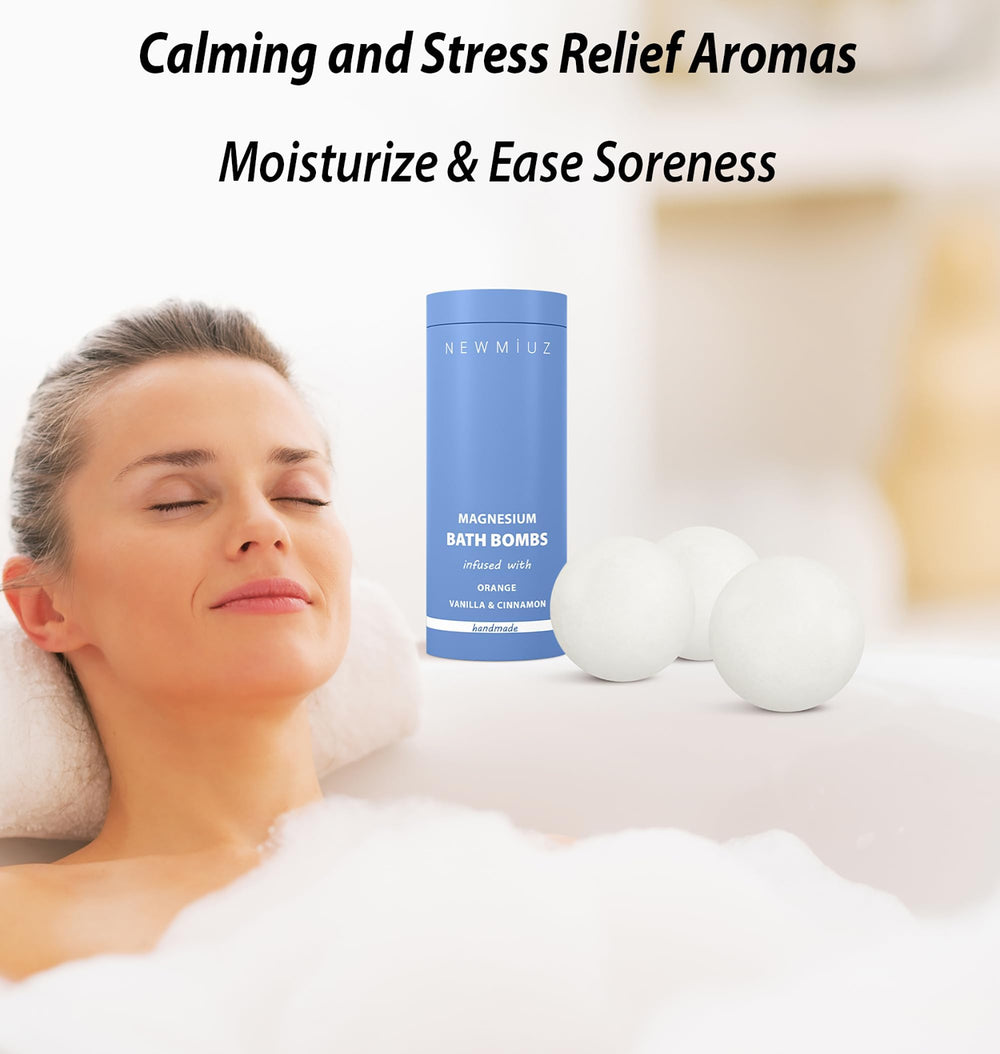 Bomba de baño New Miuz con naranja aporta aroma vigorizante para spa en casa.