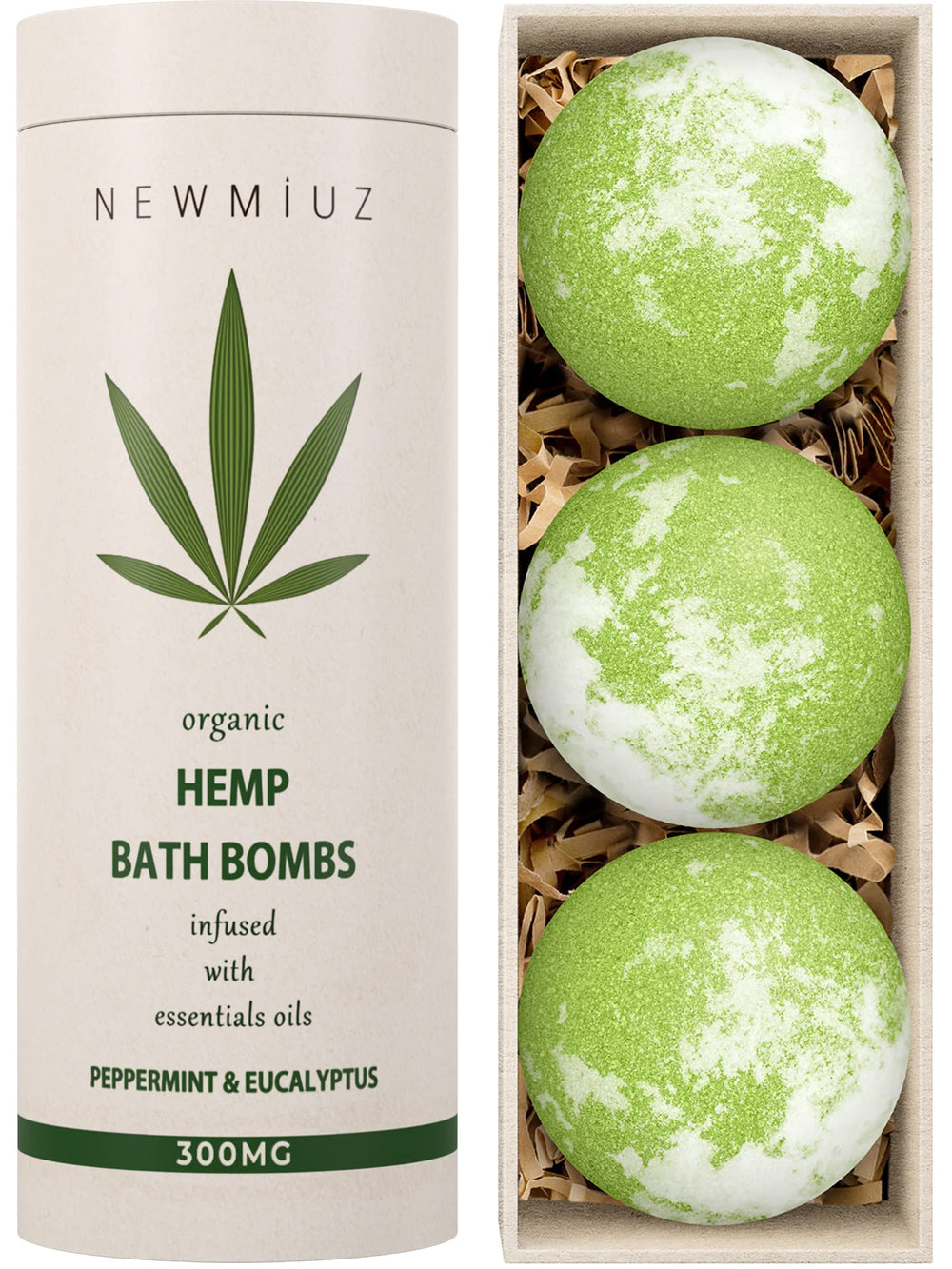 New Miuz bomba de baño orgánica menta-eucalipto para spa en casa.