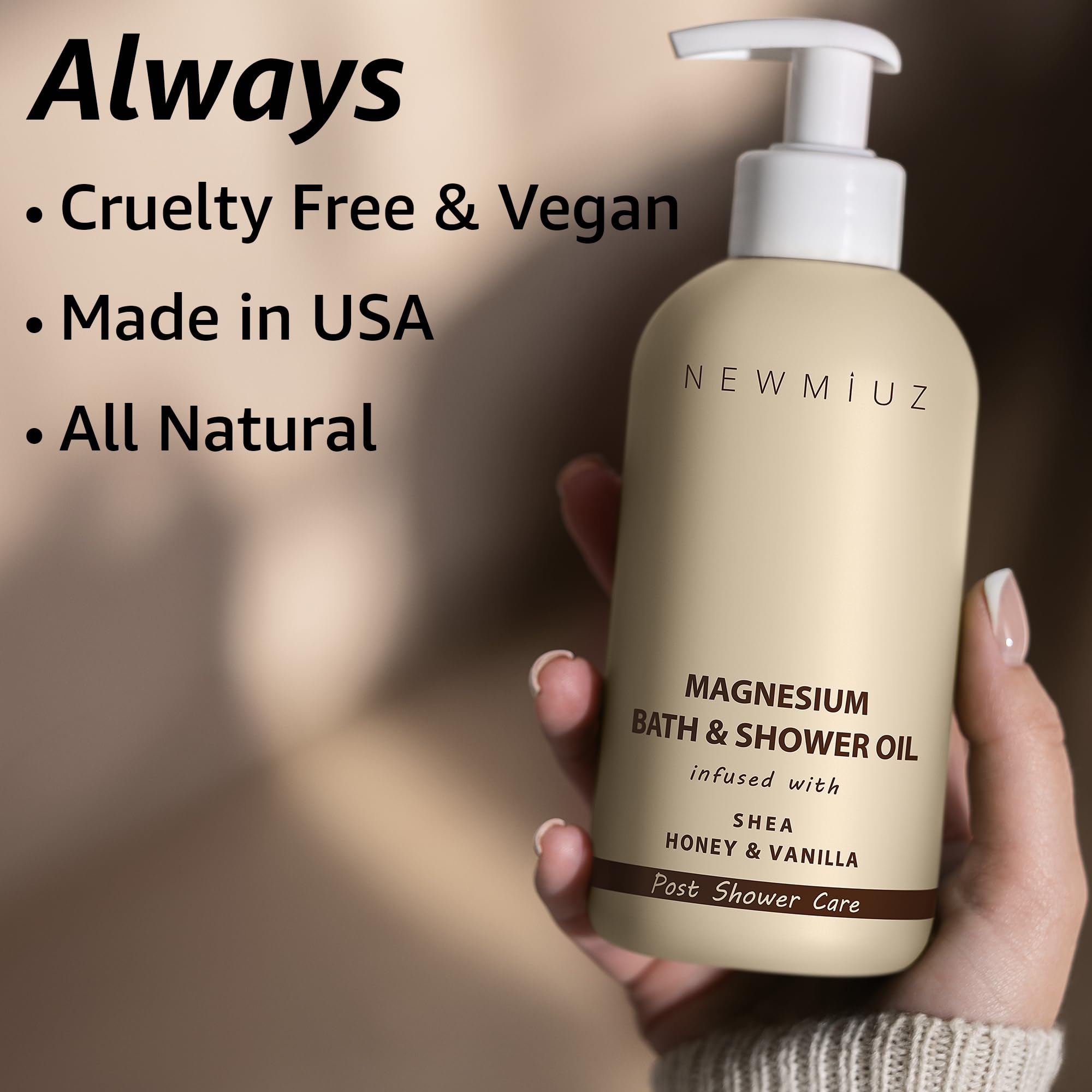 New Miuz Magnesium InShower muestra modo de uso paso a paso para facilitar la rutina.