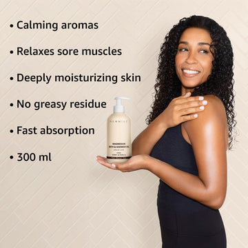 New Miuz Magnesium InShower muestra textura hidratante que deja la piel suave y nutrida.