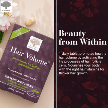 NEW NORDIC tabletas volumen cabello: biopectina extracto de manzana en composición natural