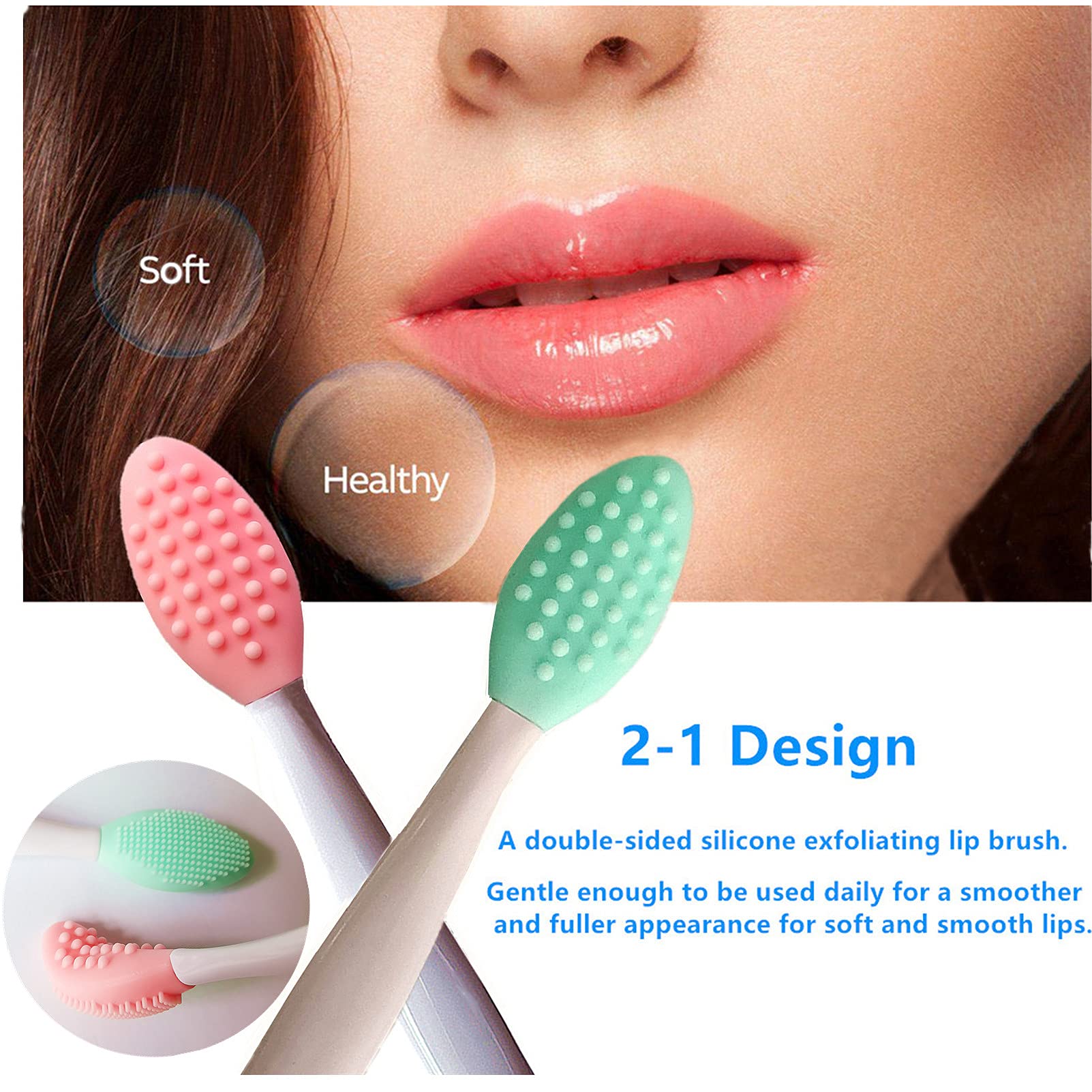 New prominent cepillo exfoliante labial gris, limpieza suave