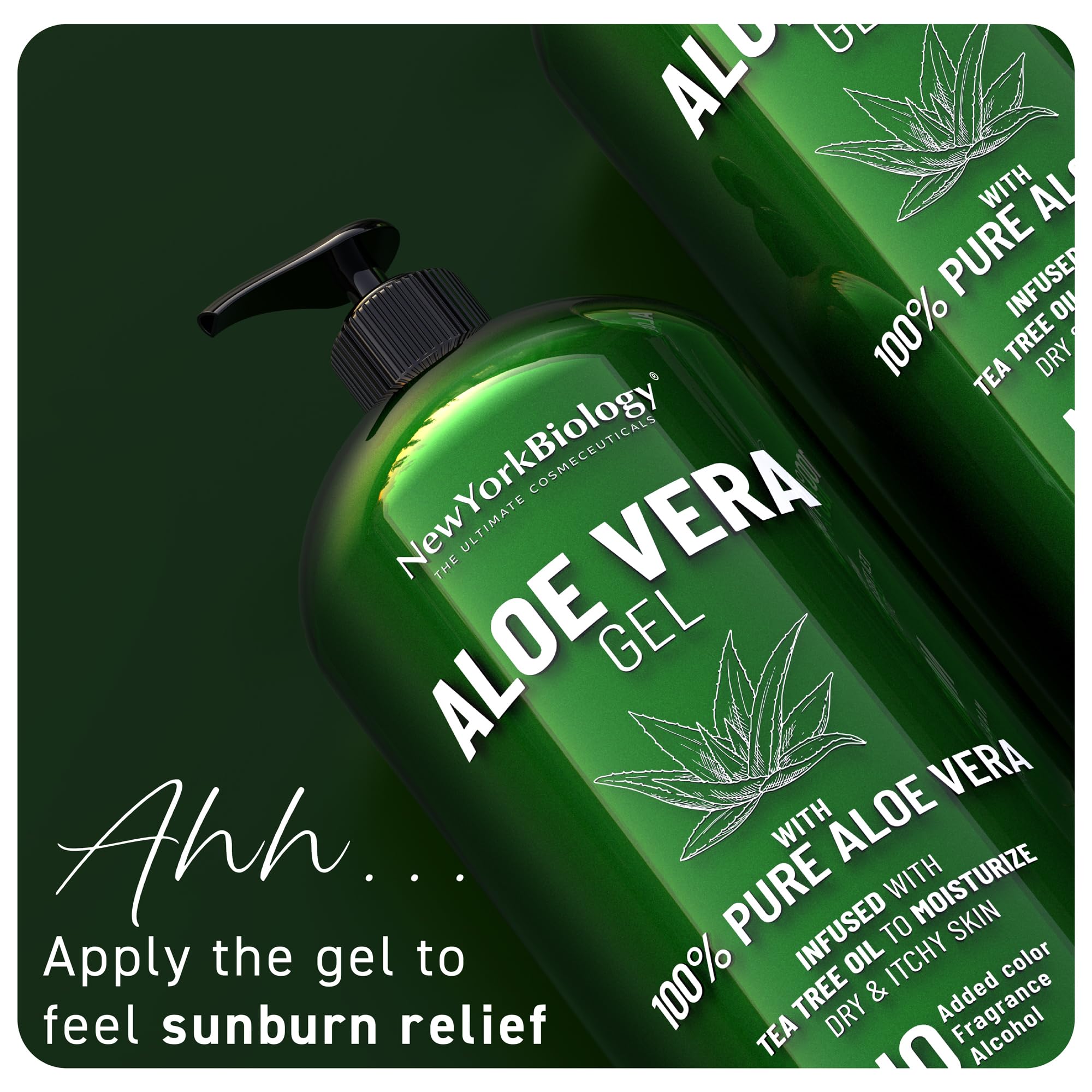 New York Biology Aloe Vera Gel after-sun care to calm irritation.