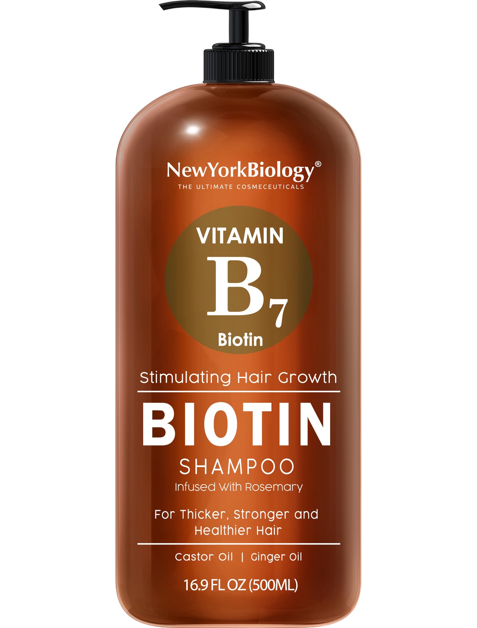 New York Biology Biotina shampoo botella: fortalecimiento capilar diario