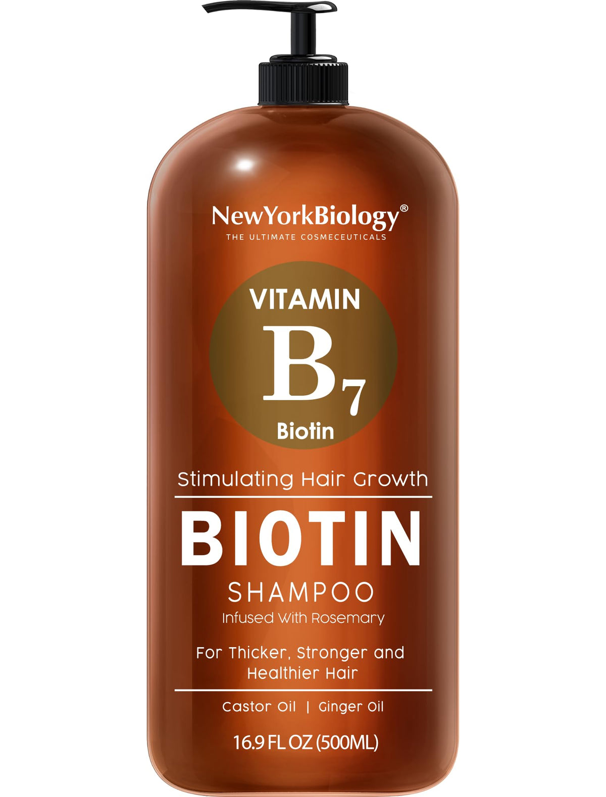 New York Biology Biotina shampoo botella: fortalecimiento capilar diario
