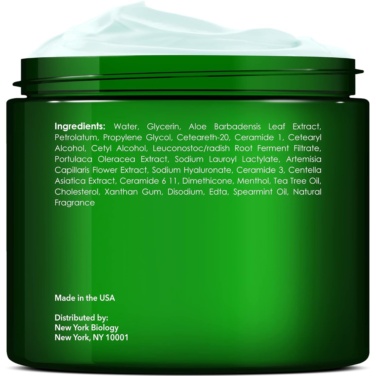 Crema para pies New York Biology con aceite de árbol de té, textura suave.