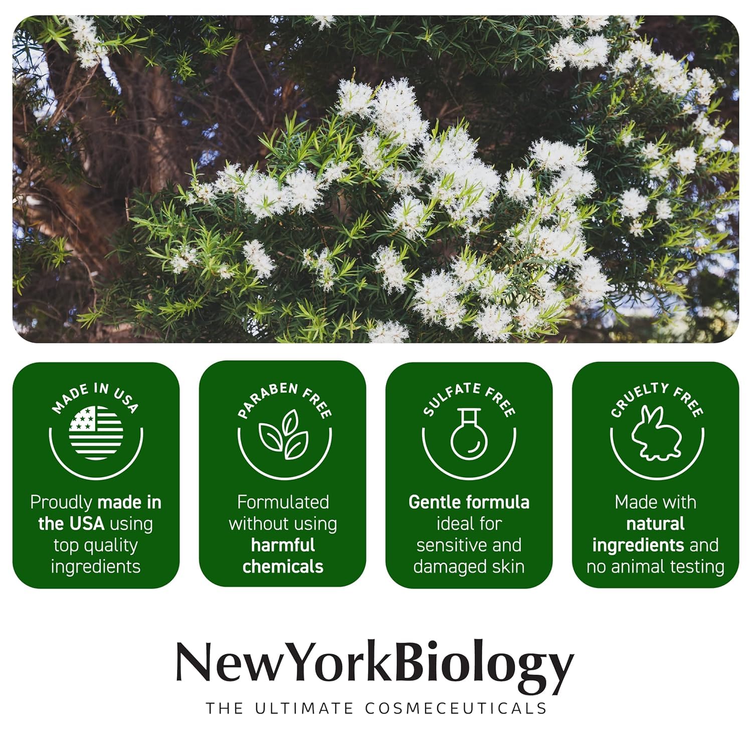 New York Biology crema sin alcohol ni parabenos para piel sensible.