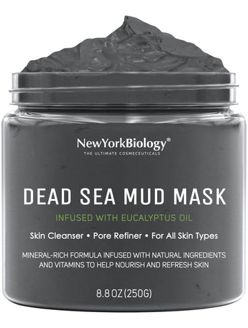 La marca NEW YORK BIOLOGY muestra mascarilla de barro del Mar Muerto para cara y cuerpo, purifica poros.