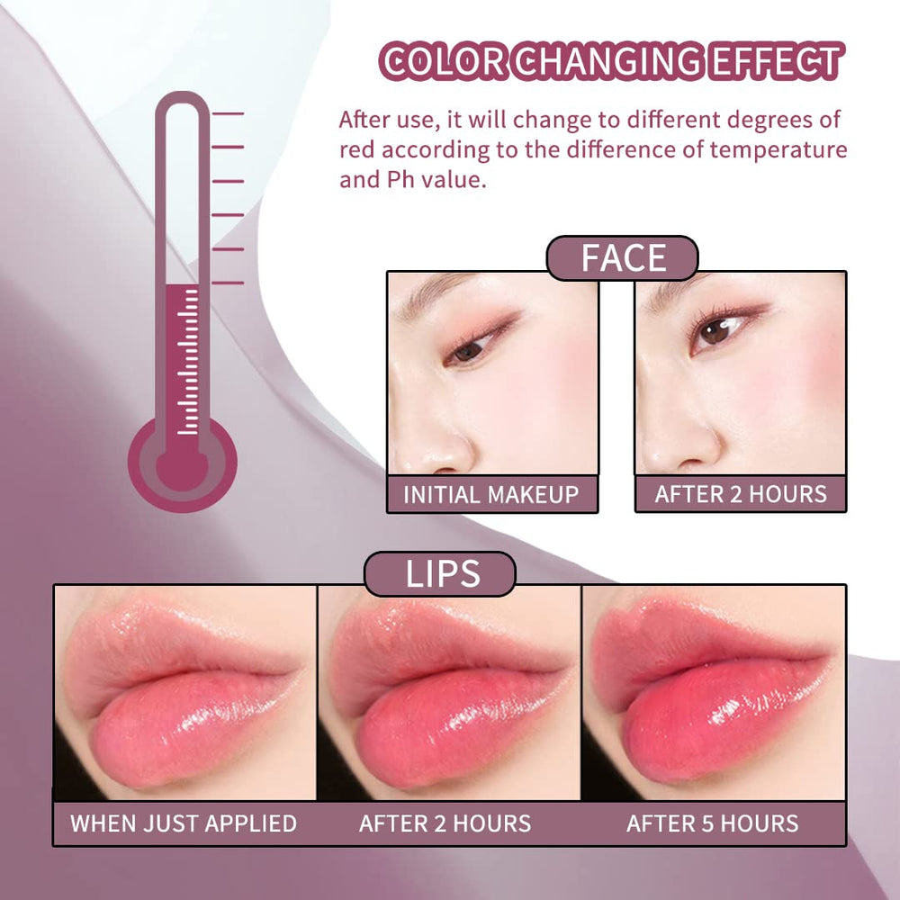 Brillo natural de NewBang resalta mejillas y labios con efecto luminoso.