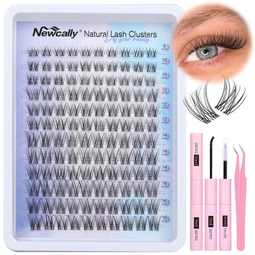 Newcally kit racimos pestañas naturales, acabado suave y real para uso diario.