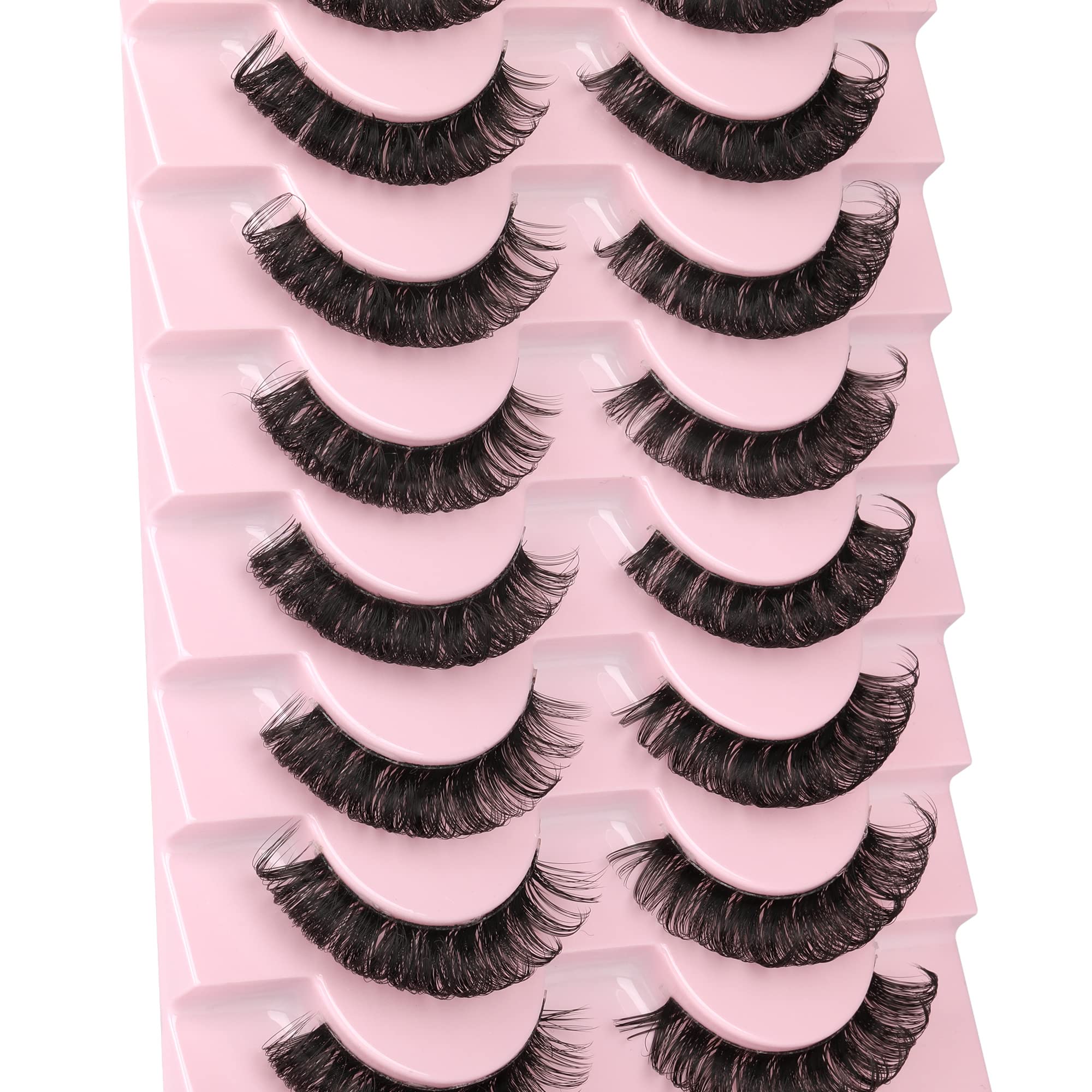 Newcally pestañas natural D-curly en estilo ojo de gato para un look definido