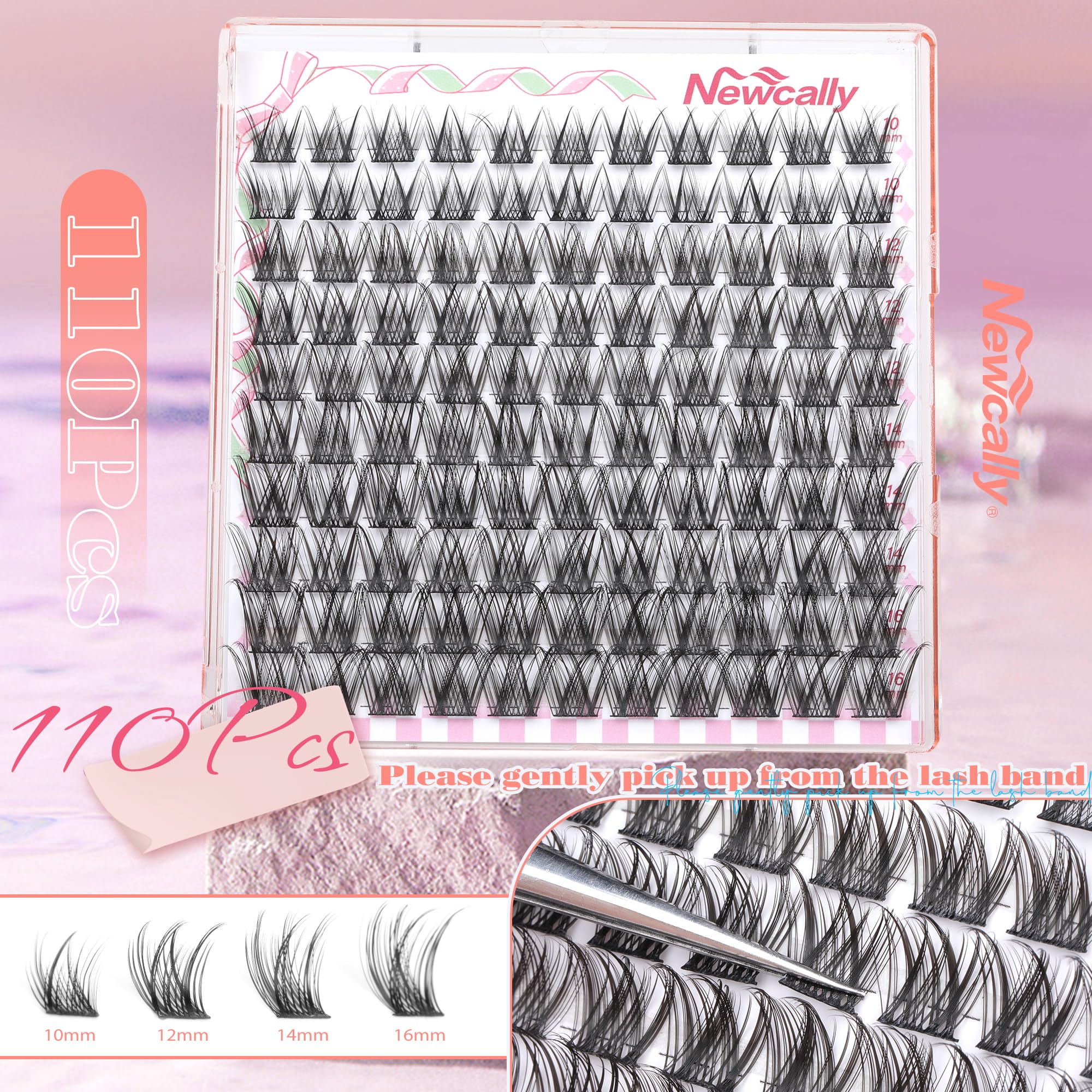 Newcally pestanas racimo ligero con diseno natural, perfectas para apariencia diaria.