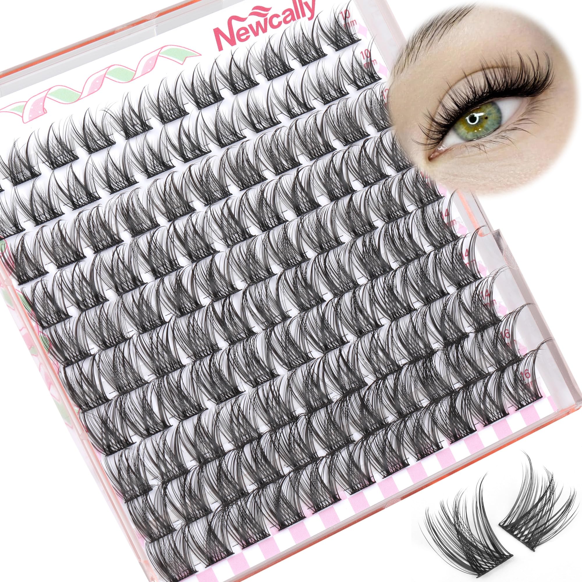 Newcally pestanas racimo naturales 10-16 mm para aspecto suave y volumen.