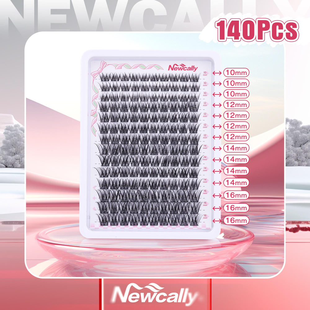 Newcally pestañas agrupadas con fibra suave para volumen ligero