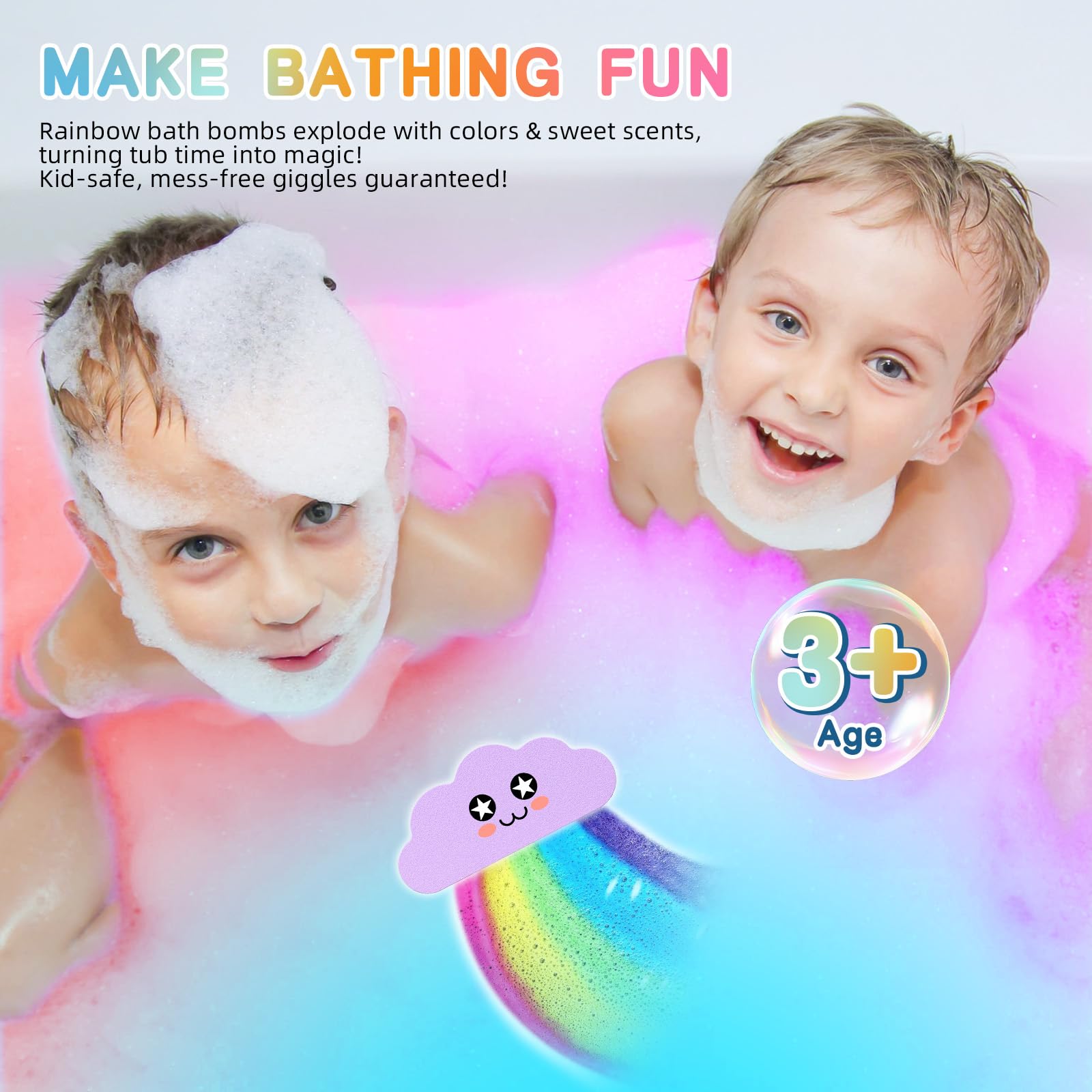 NEWFEIFAN bombas de baño con colores sorpresa para diversión y juego seguro.
