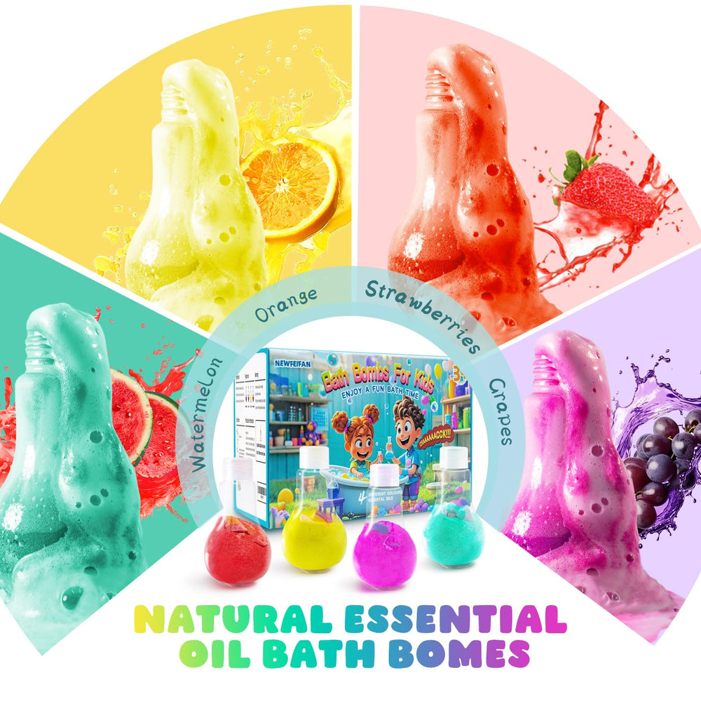 NEWFEIFAN bombas de baño para niños, cambios de color que estimulan la curiosidad