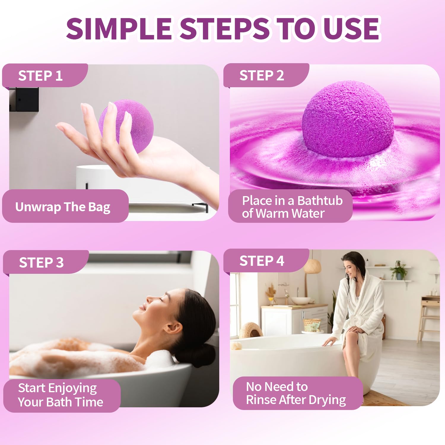 Set variado de bombas de baño con aromas diferentes de NEWFEIFAN.