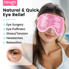 NEWGO mascarilla ojos gel frío, diseño reversible para piel sensible.
