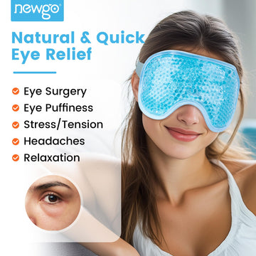 NEWGO mascarilla ocular fría lista para dormir con efecto calmante.